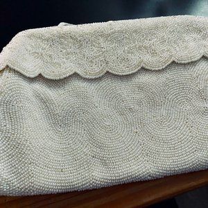 Bundle (2) Vintage Magid Hand Seed Beaded Scallop Kiss Lock Frame Japan Bags …